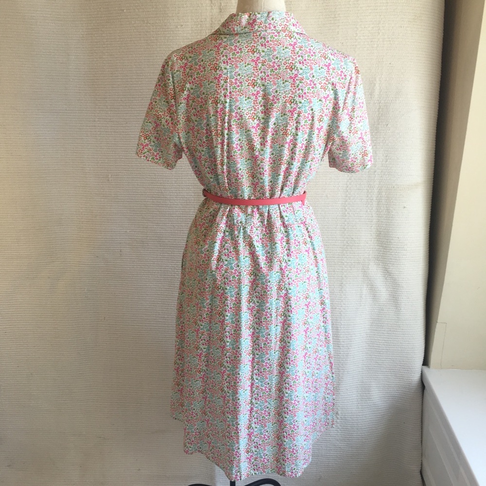 Vintage 70s OS Cotton Floral Printed Day Dress - Picture 5 of 8